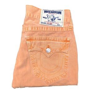 True Religion Jeans Size 32 STRAIGHT CUT OFF Orange